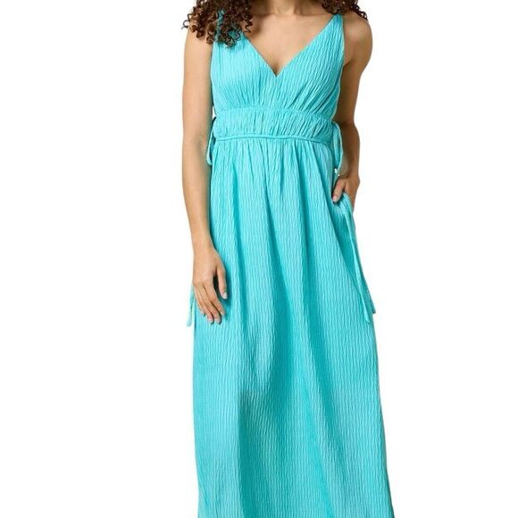 Zarr Collection‎ Aqua Strappy Maxi Dress -- 16 - Picture 2 of 15